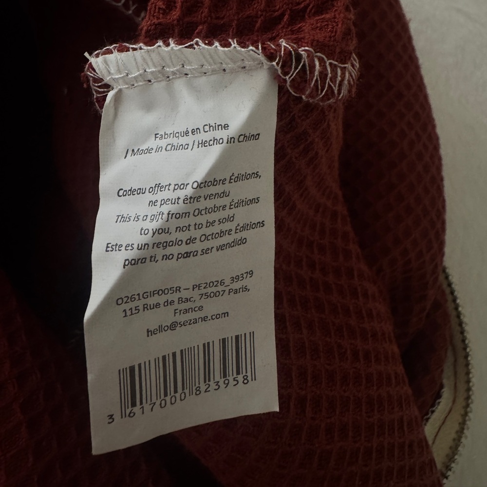 Sezane Octobre waffle bowling bag in rust color/ new - Picture 4 of 7